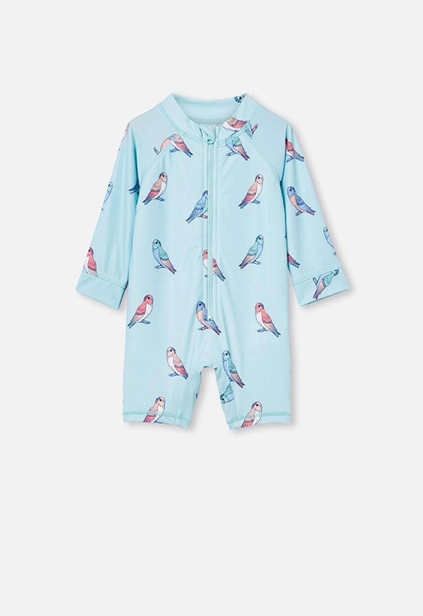 Cotton On - Cameron long sleeve swimsuit - blue