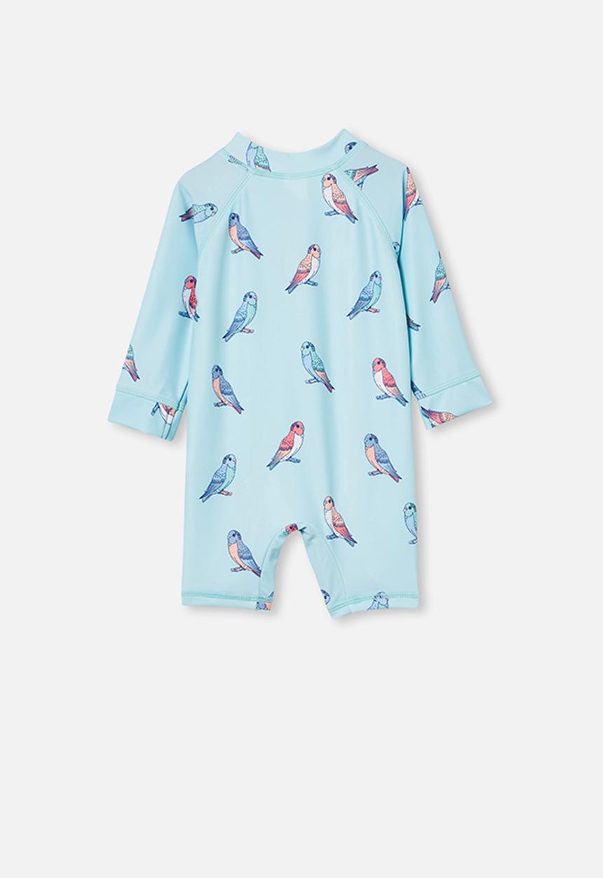 Cotton On - Cameron long sleeve swimsuit - blue