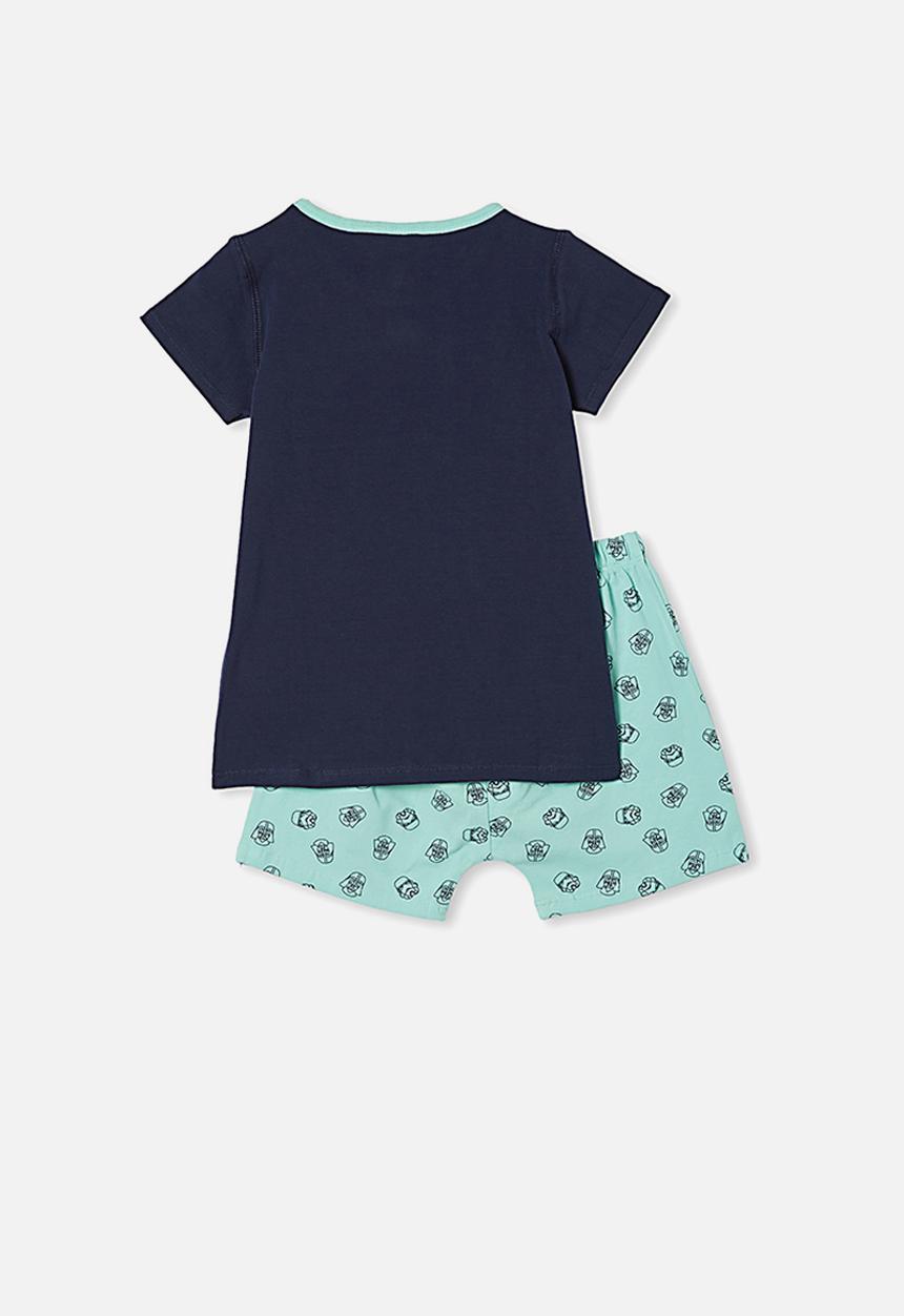 Cotton On - Hudson short sleeve pyjama set - mint breeze