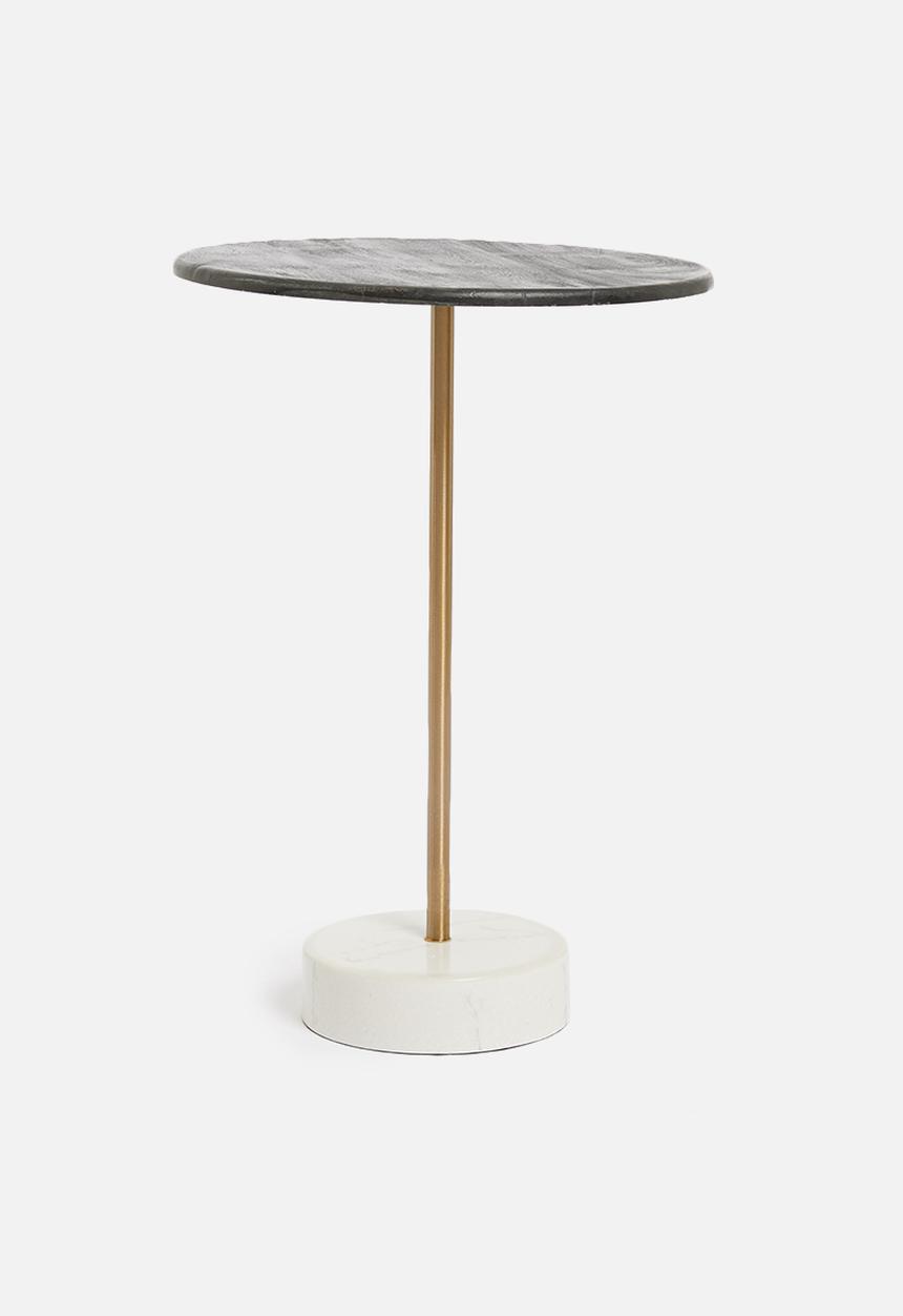 Sixth Floor - Skinny side table - black & gold