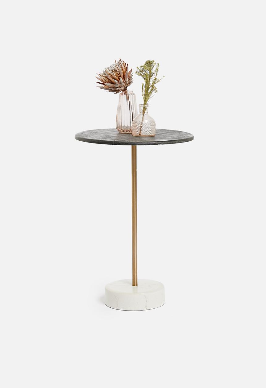 Sixth Floor - Skinny side table - black & gold