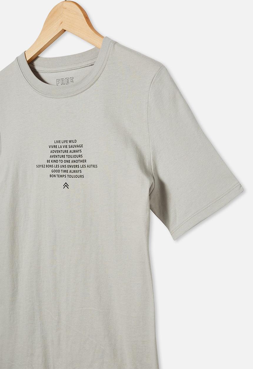 Free by Cotton On - Free boys skater short sleeve tee - winter grey