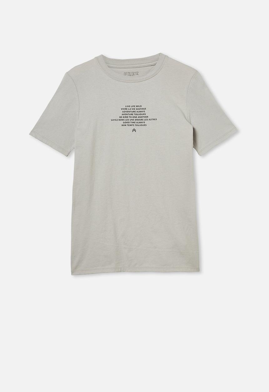 Free by Cotton On - Free boys skater short sleeve tee - winter grey