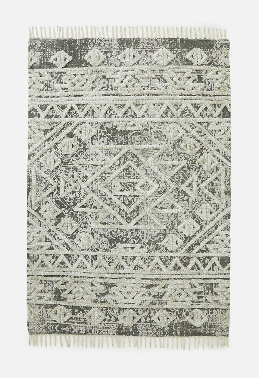 Sixth Floor - Lila cotton tufted rug - sage green