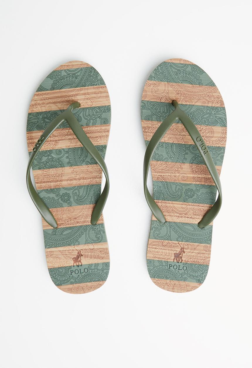 POLO - Kayla stripe flip flop - fatigue