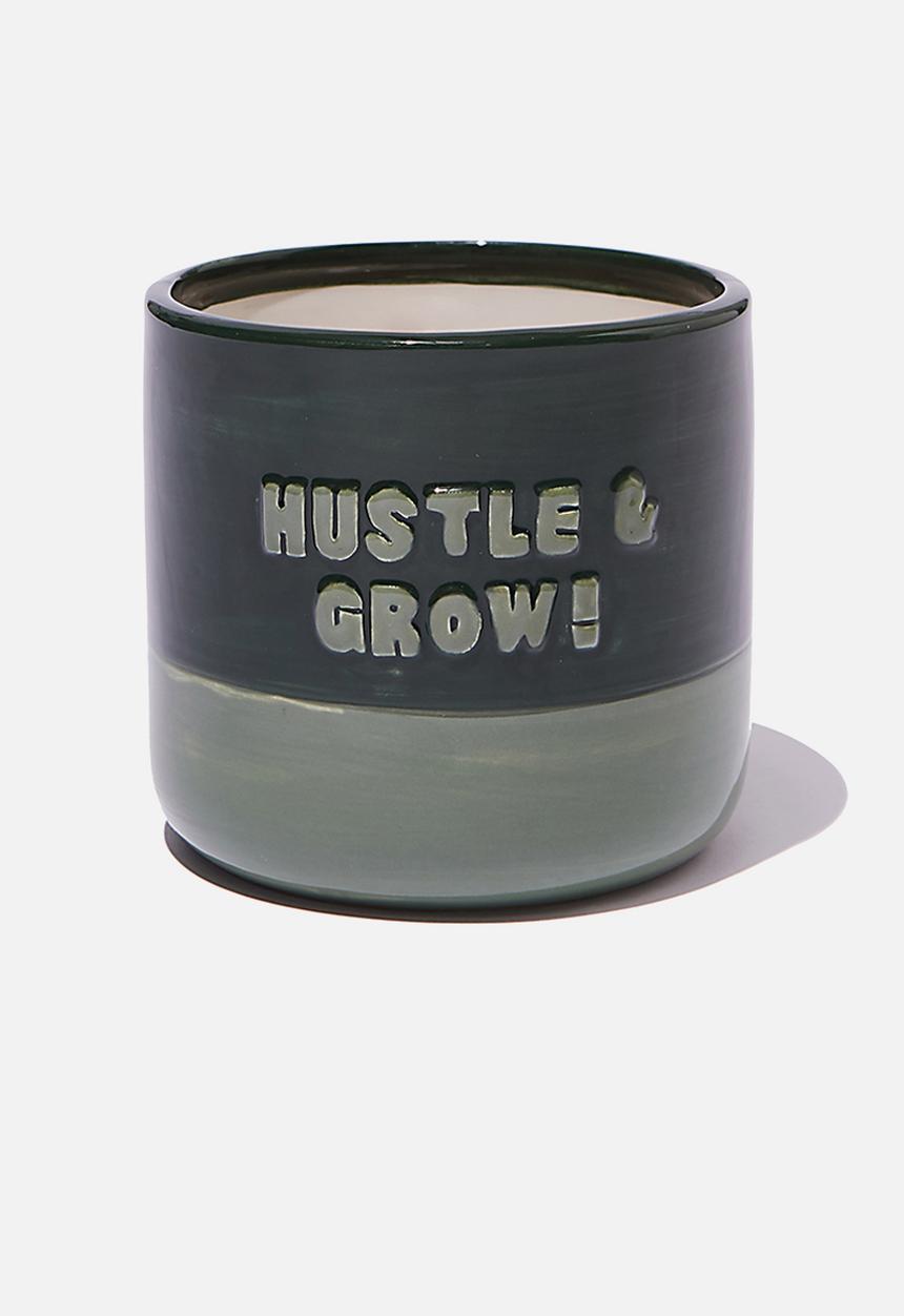 Typo - Small shaped planter - hustle & grow