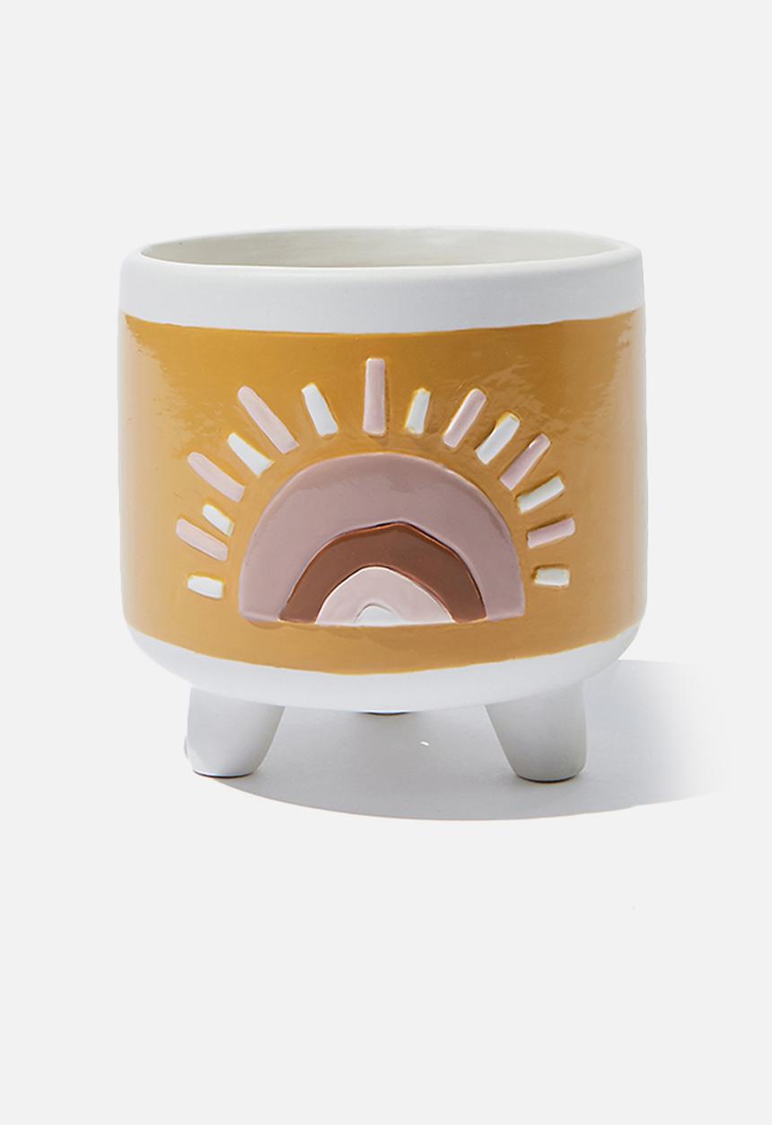 Typo - Small shaped planter - sunset yellow