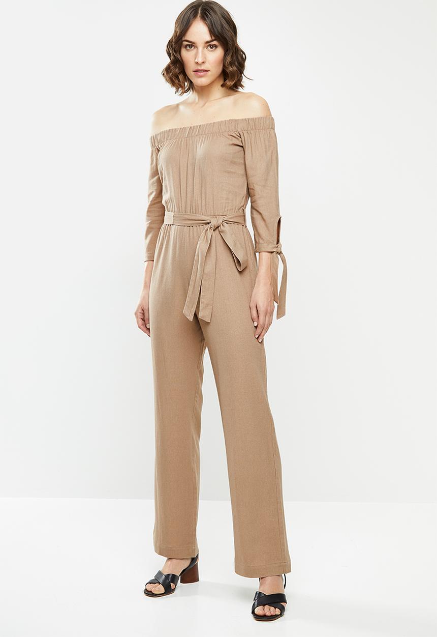 edit - Off the shoulder jumpsuit - brown