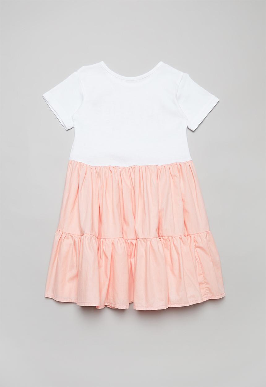 Pop Candy - Combo tiered dress -pink & white