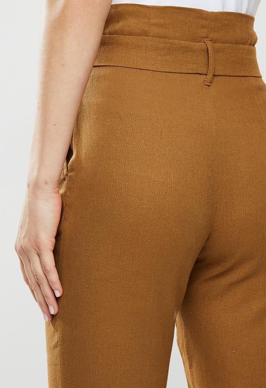 edit - Linen Paperbag pant - brown