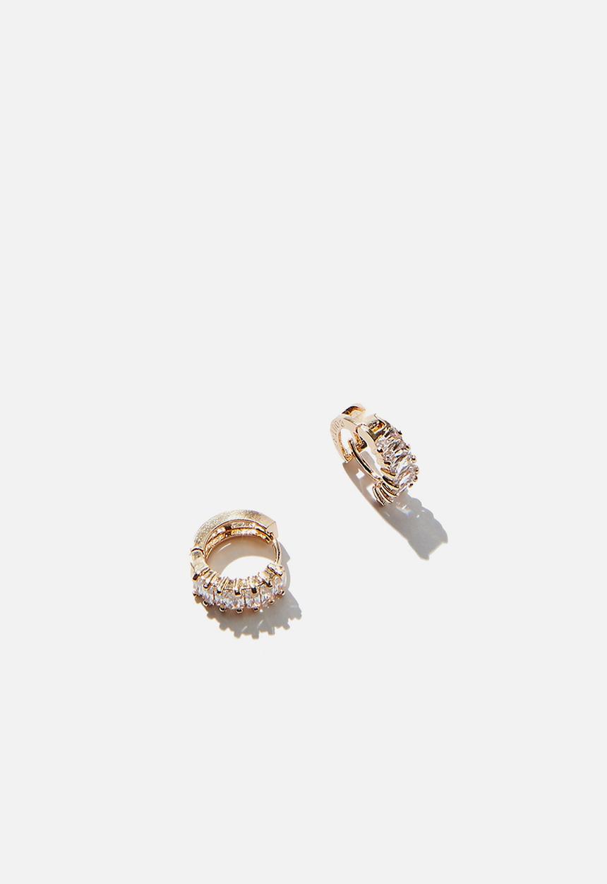 Rubi - Gem small hoop bar  - gold