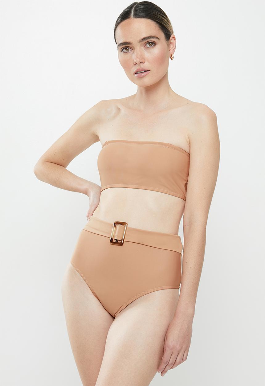 Vero Moda - Gwen high waist swim pants - neutral 