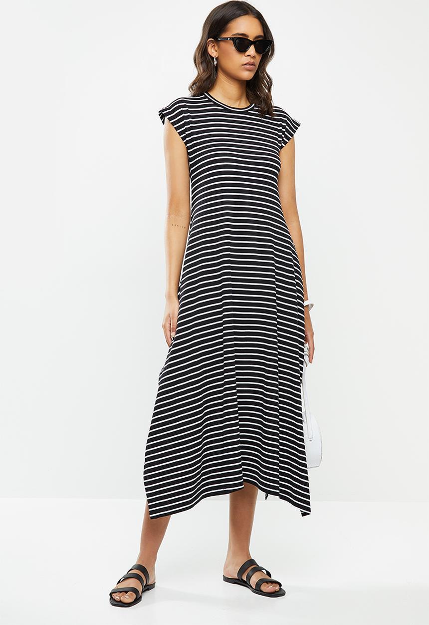 Me&B - Easy knit hanky dress - black & white 