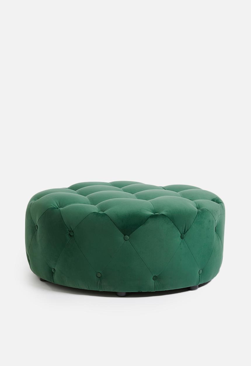Sixth Floor - Molesy buttoned ottoman - emerald