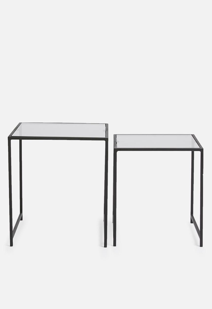 Sixth Floor - Cube nesting table set of 2 - black
