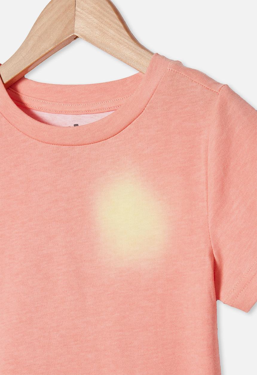 Cotton On - The cruz short sleeve long line tee - dark cantelope hyper colour