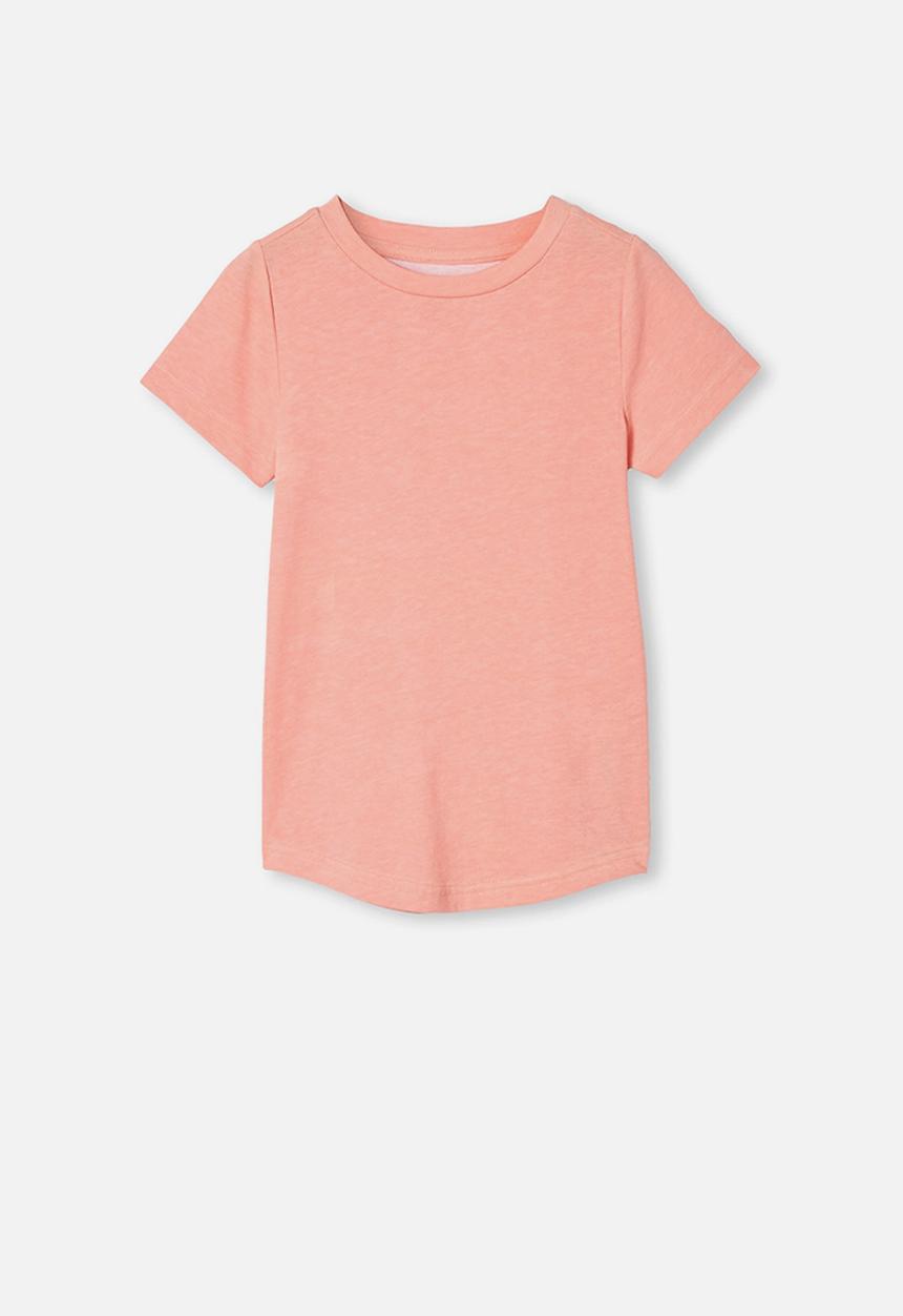 Cotton On - The cruz short sleeve long line tee - dark cantelope hyper colour