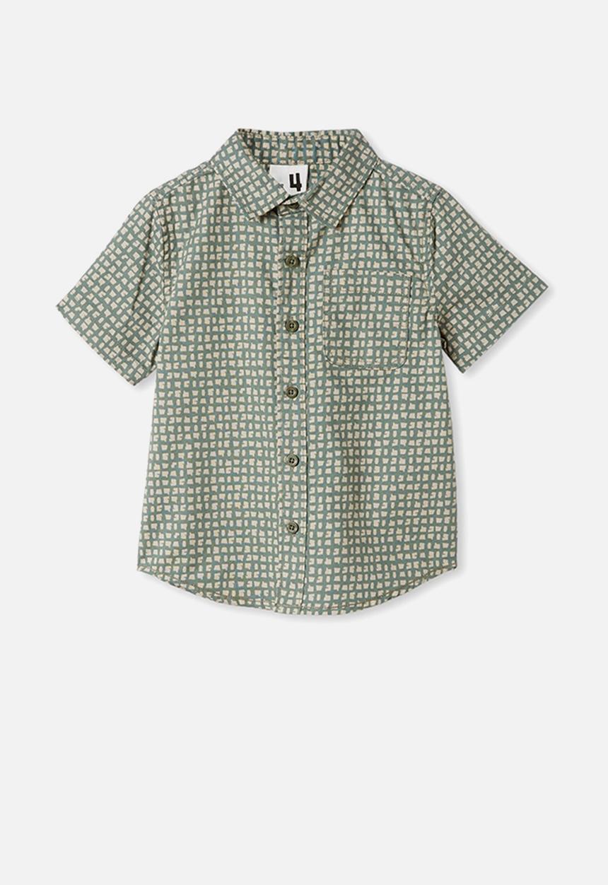 Cotton On - Resort short sleeve shirt - ditsy geo swag green