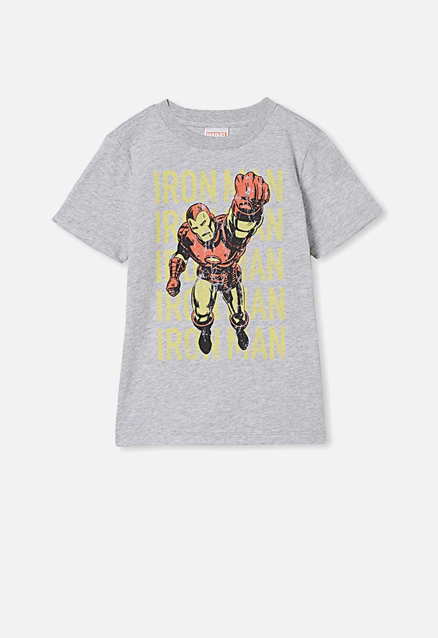 Cotton On - Co-lab short sleeve tee - grey marle Iron Man