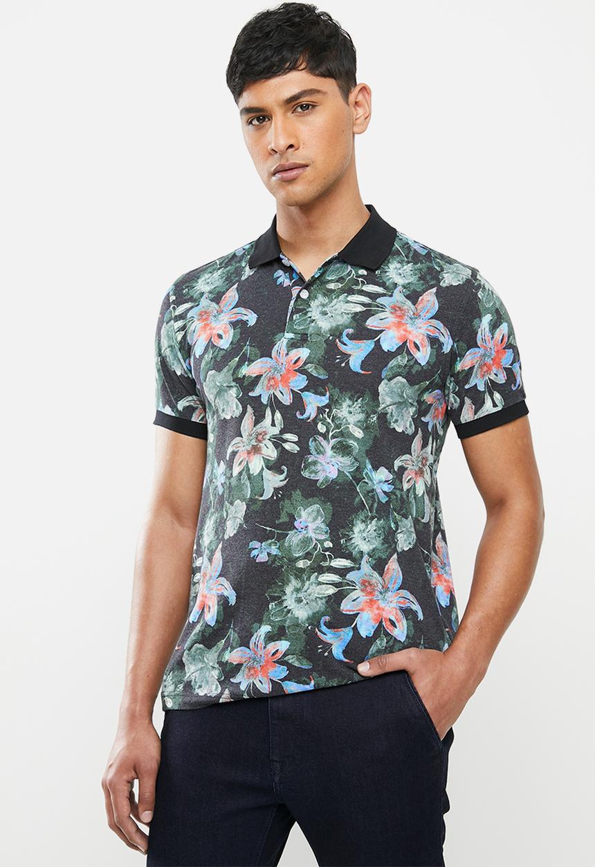 Jonathan D - Modern fit printed short sleeve golfer - multi