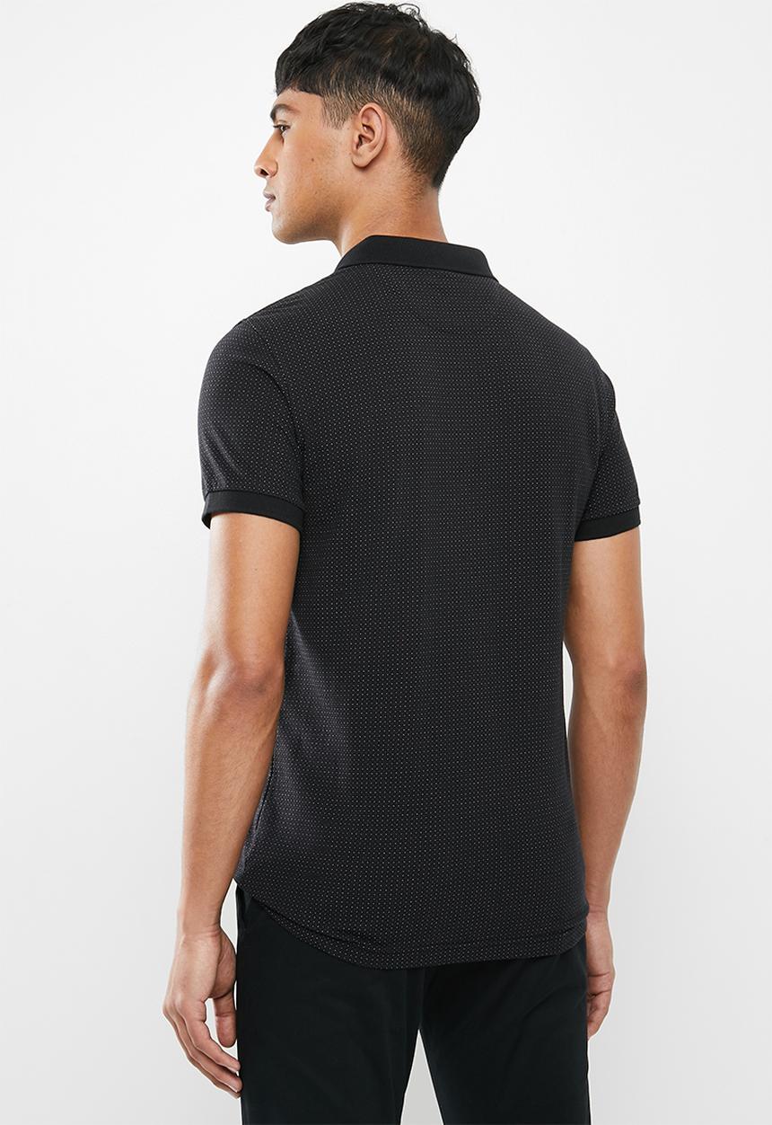 Jonathan D - Printed short sleeve golfer - black