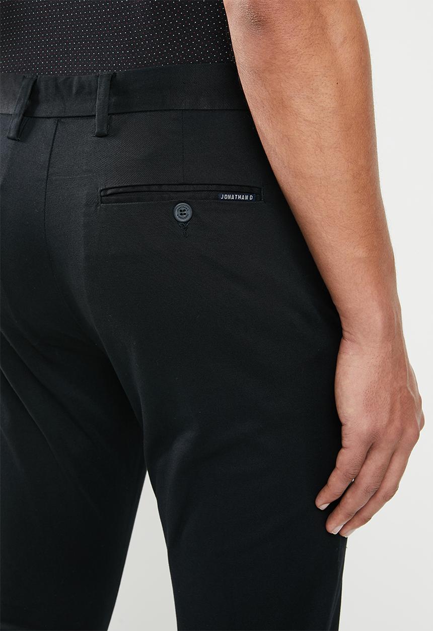 Jonathan D - Stretch trouser with side entry pockets - black
