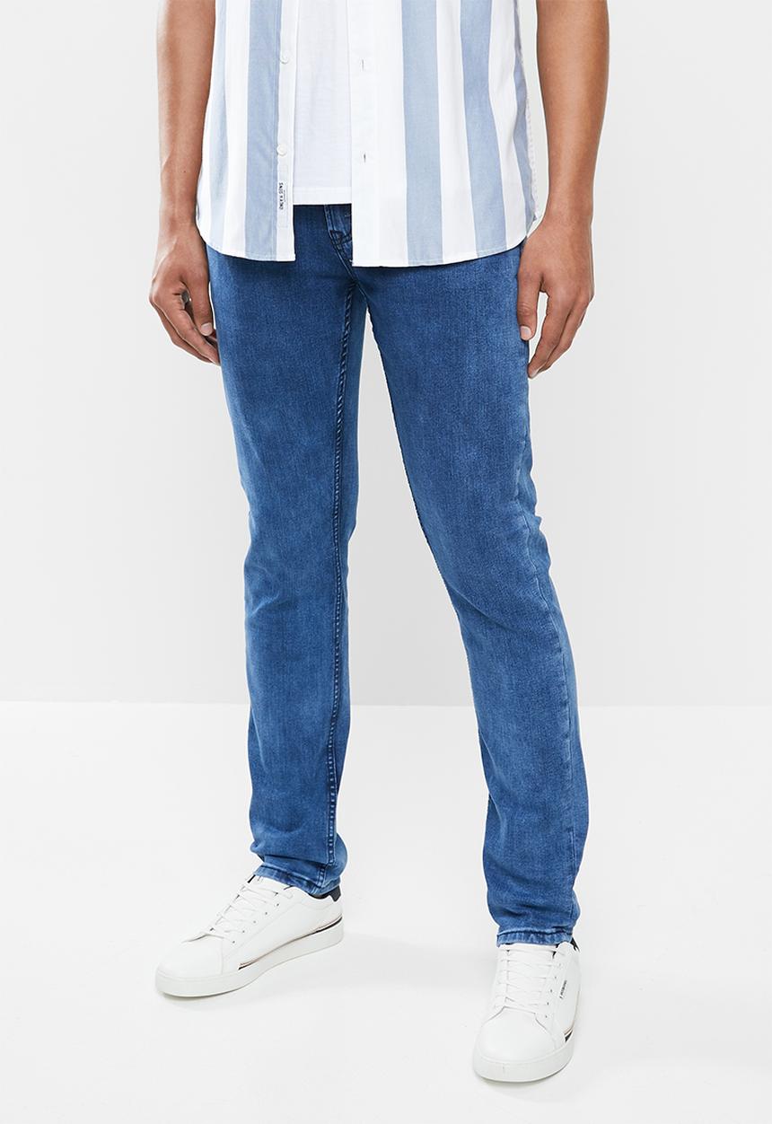 Jonathan D - Five pocket denim slim fit jeans - blue