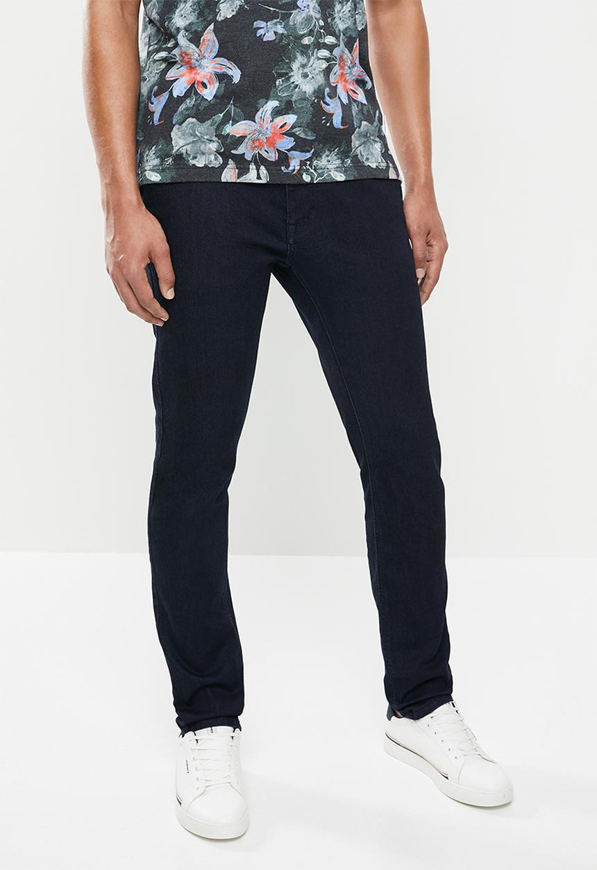 Jonathan D - Slim fit denim jean with side entry pockets - dark blue