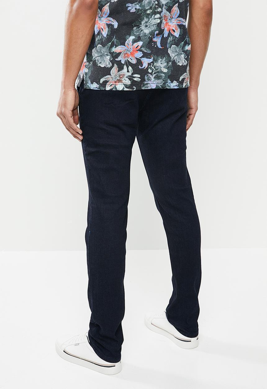 Jonathan D - Slim fit denim jean with side entry pockets - dark blue