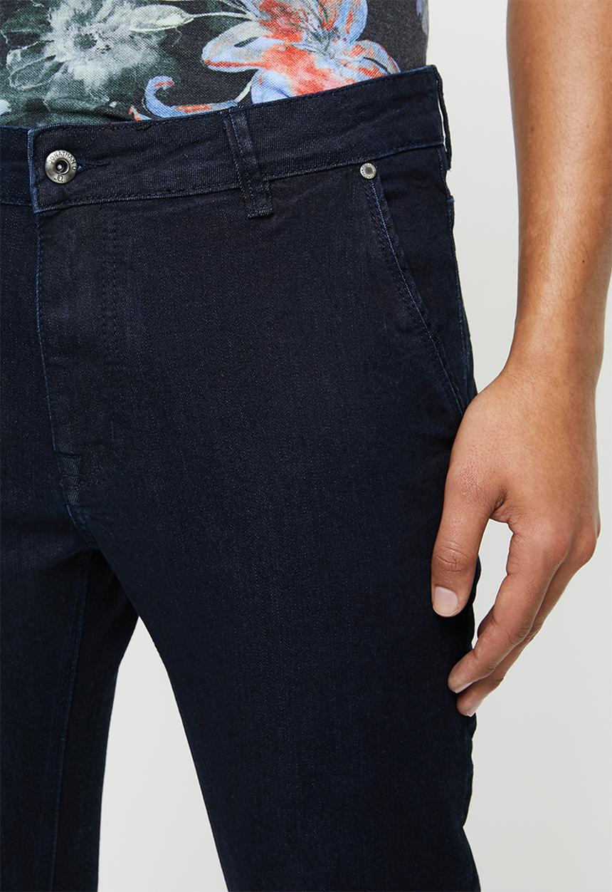 Jonathan D - Slim fit denim jean with side entry pockets - dark blue