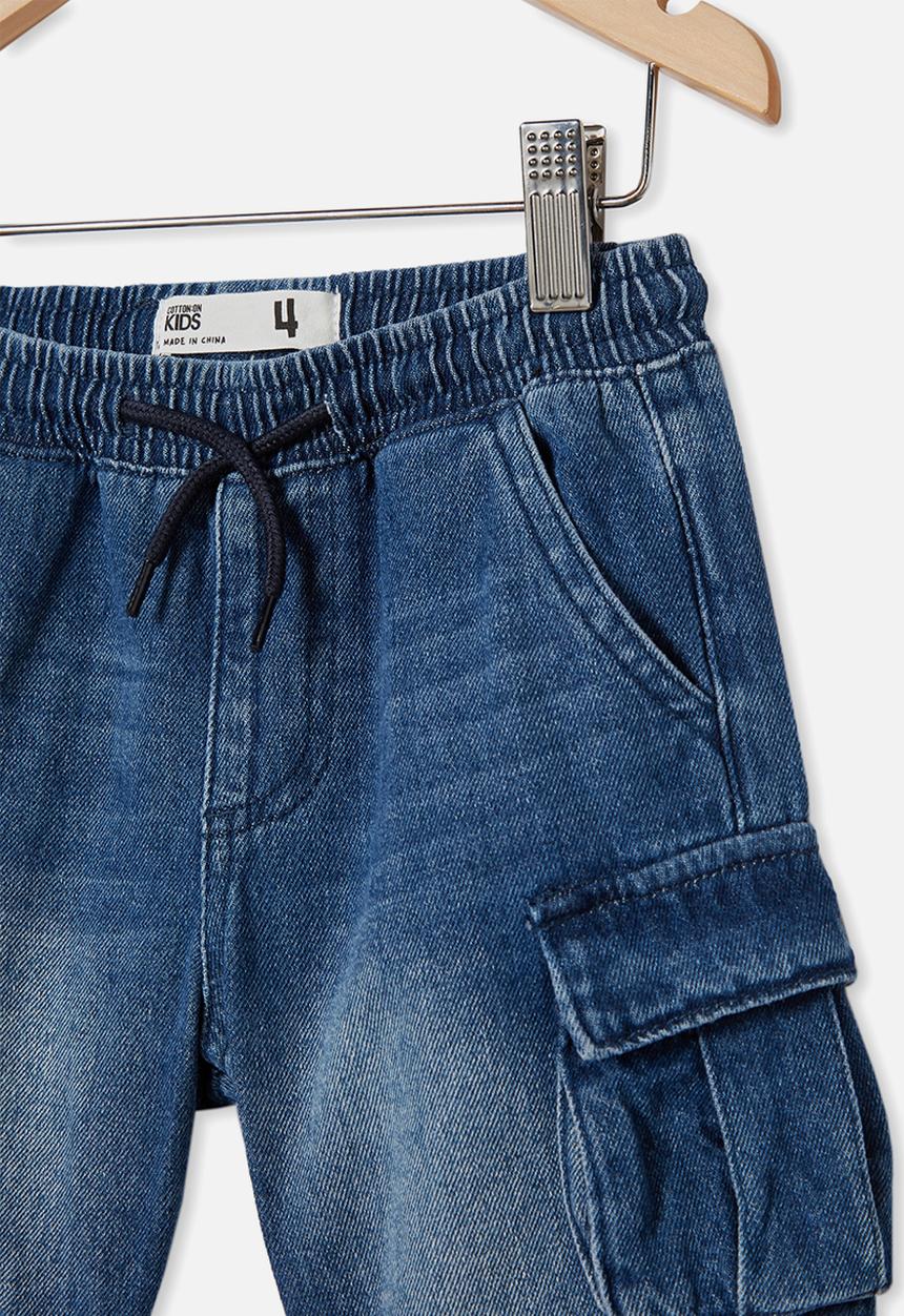 Cotton On - Charlie cargo short - infinity mid blue wash