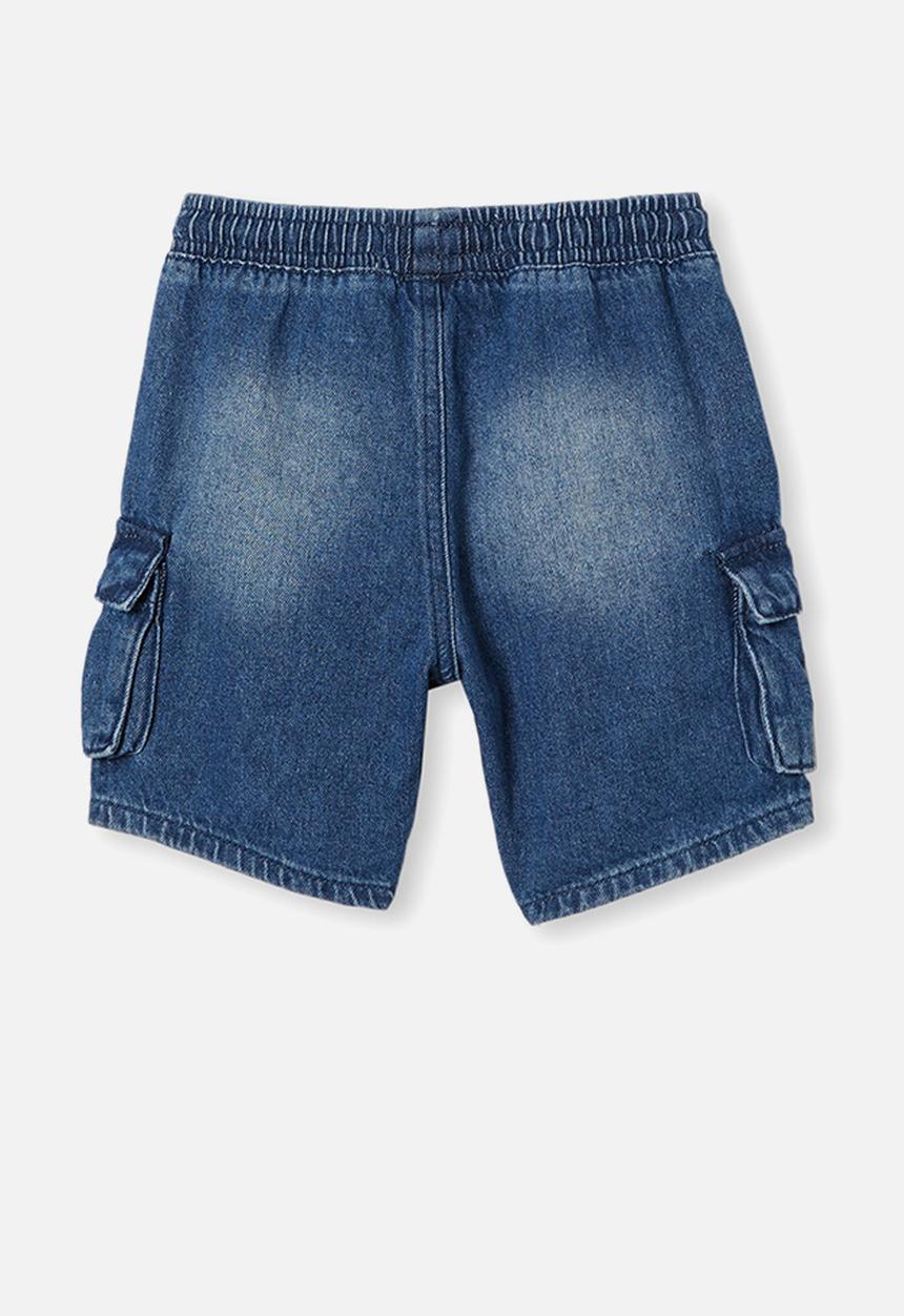 Cotton On - Charlie cargo short - infinity mid blue wash