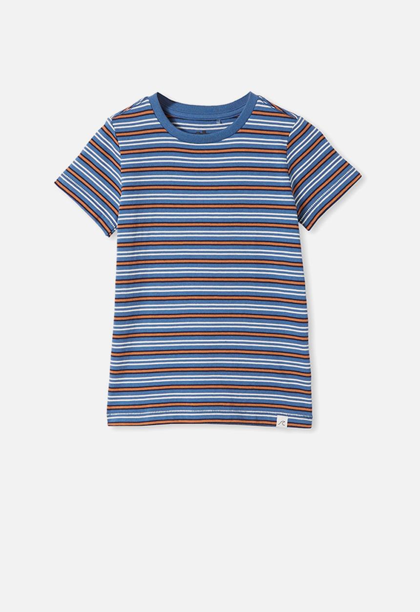 Cotton On - Core short sleeve tee - petty blue & amber brown stripe