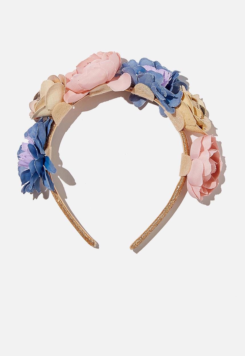 Cotton On - Headband floral - dusty blue & pink