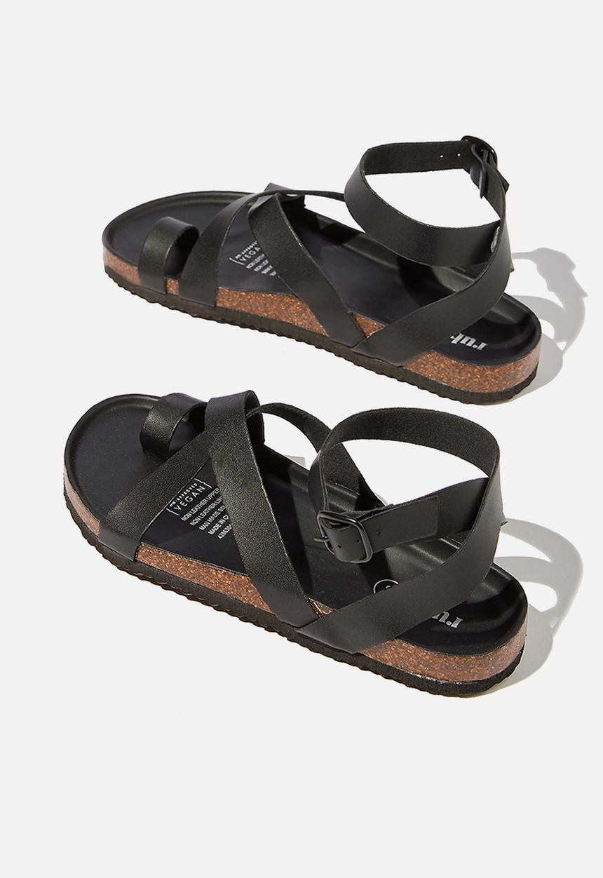 Cotton On - Rex gladiator strappy sandal  - black 
