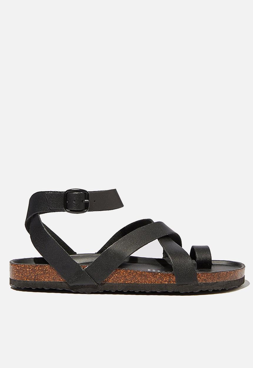 Cotton On - Rex gladiator strappy sandal  - black 