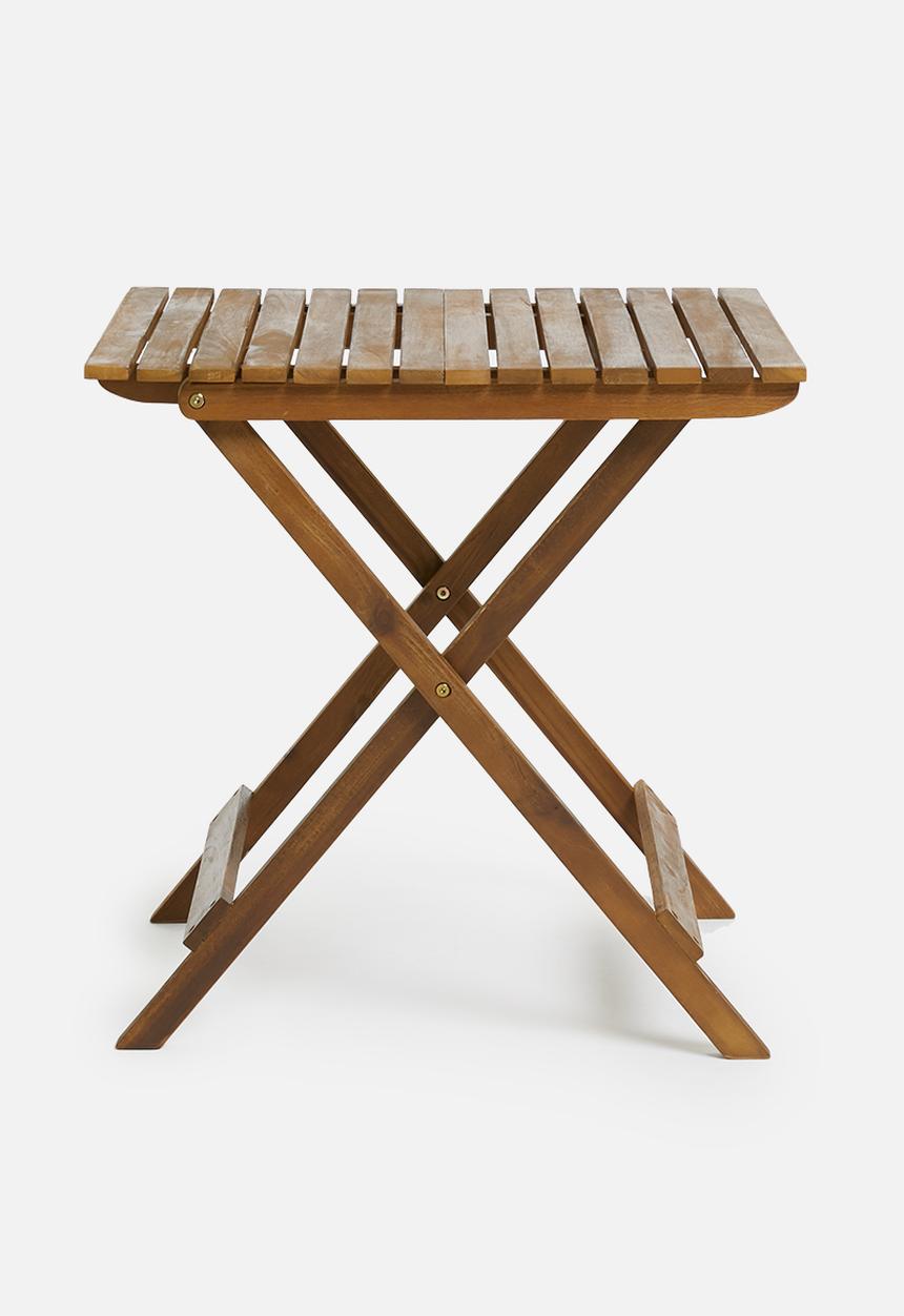 H&S - Acacia wood outdoor foldable table - neutral 