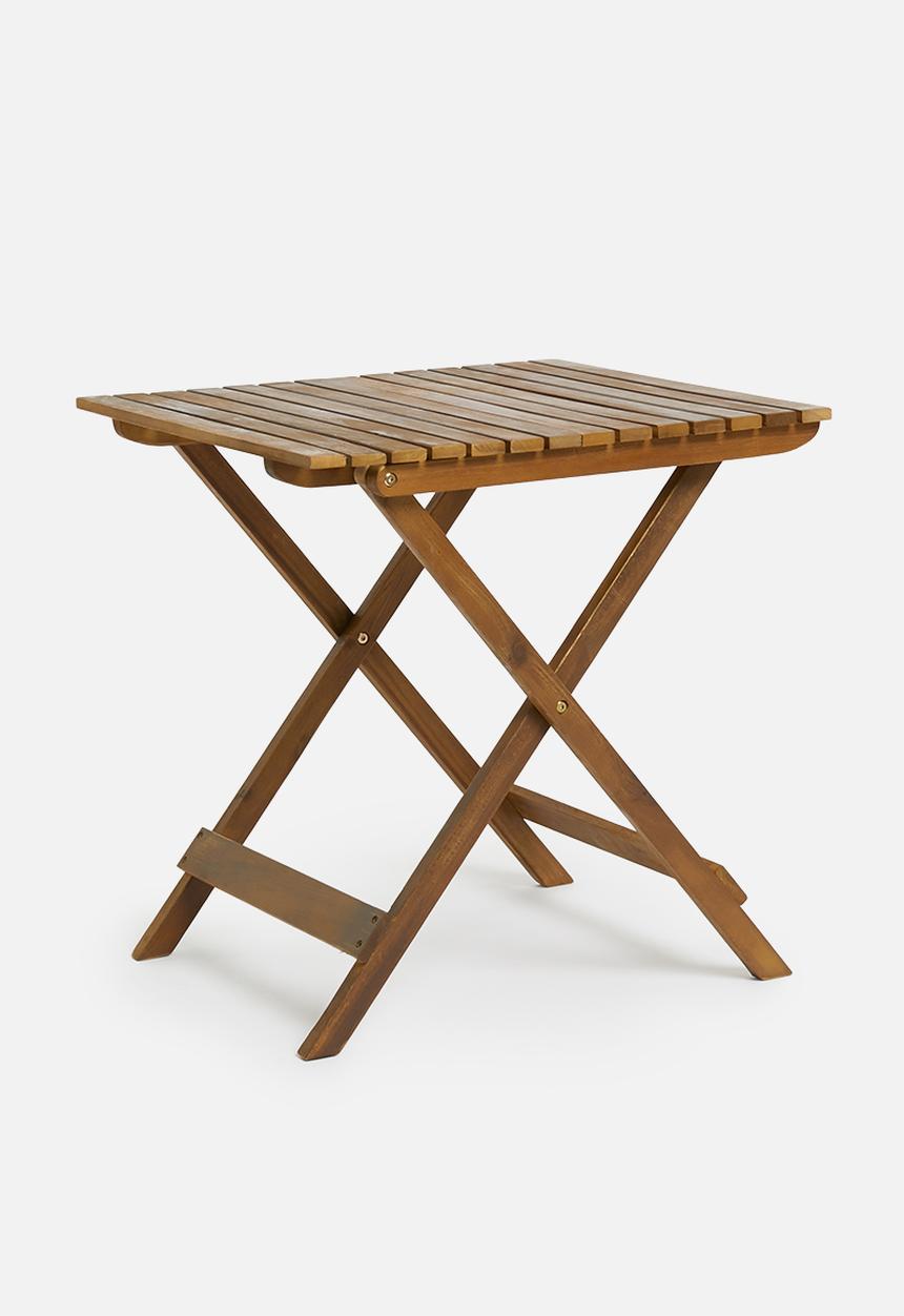 H&S - Acacia wood outdoor foldable table - neutral 