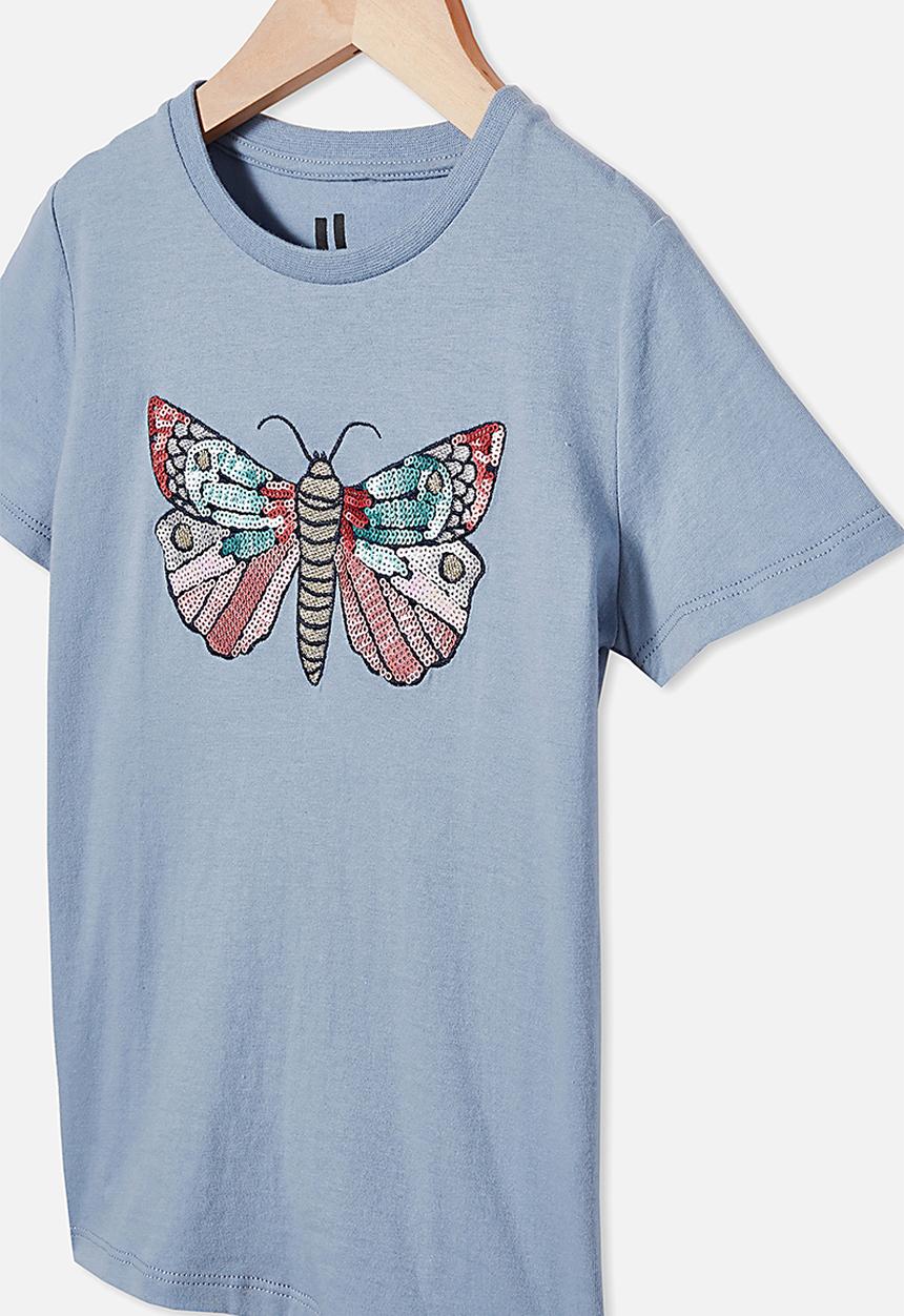 Cotton On - Stevie short sleeve embellished tee - dusty blue
