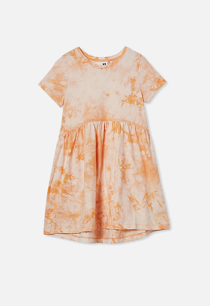 Cotton On - Freya short sleeve dress - apricot sun tie dye