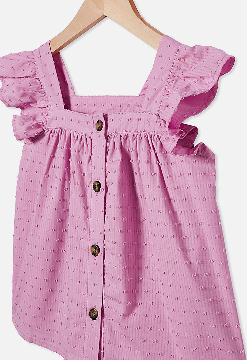 Cotton On - Polly placket sleeveless top - purple paradise