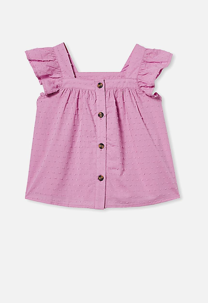 Cotton On - Polly placket sleeveless top - purple paradise