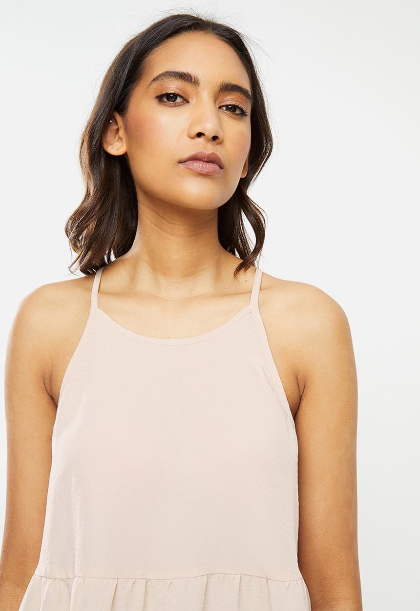 VELVET - Tiered halter cami - cream