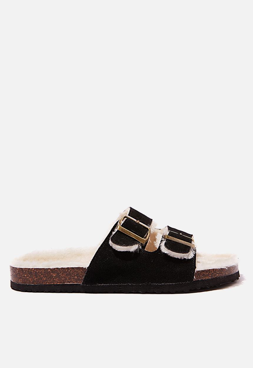 Cotton On - Cosy double buckle slipper - black