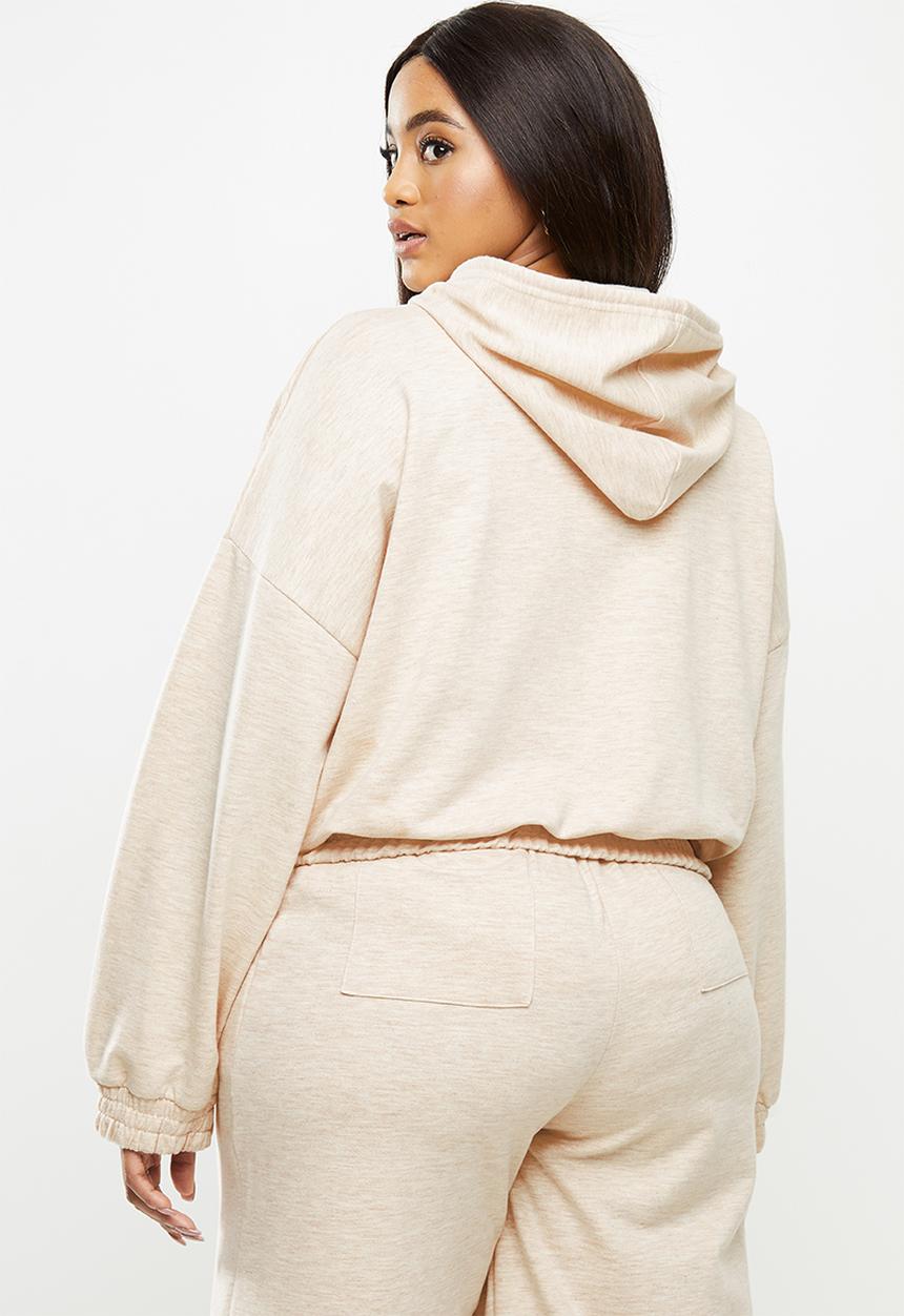 Me&B - Plus zip-through track top - beige