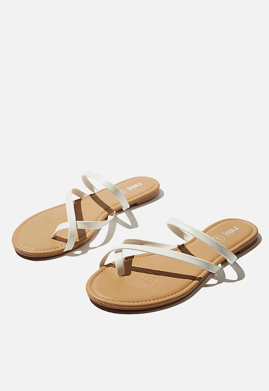 Cotton On - Everyday strappy toe loop slide - white pu