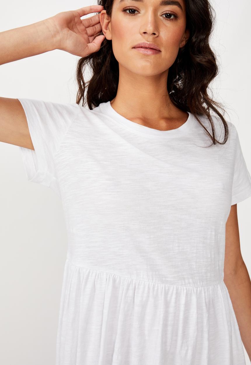 Cotton On - Tina babydoll T-shirt dress - white