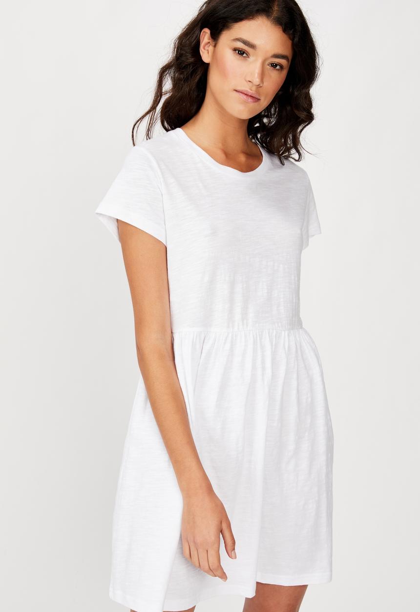 Cotton On - Tina babydoll T-shirt dress - white