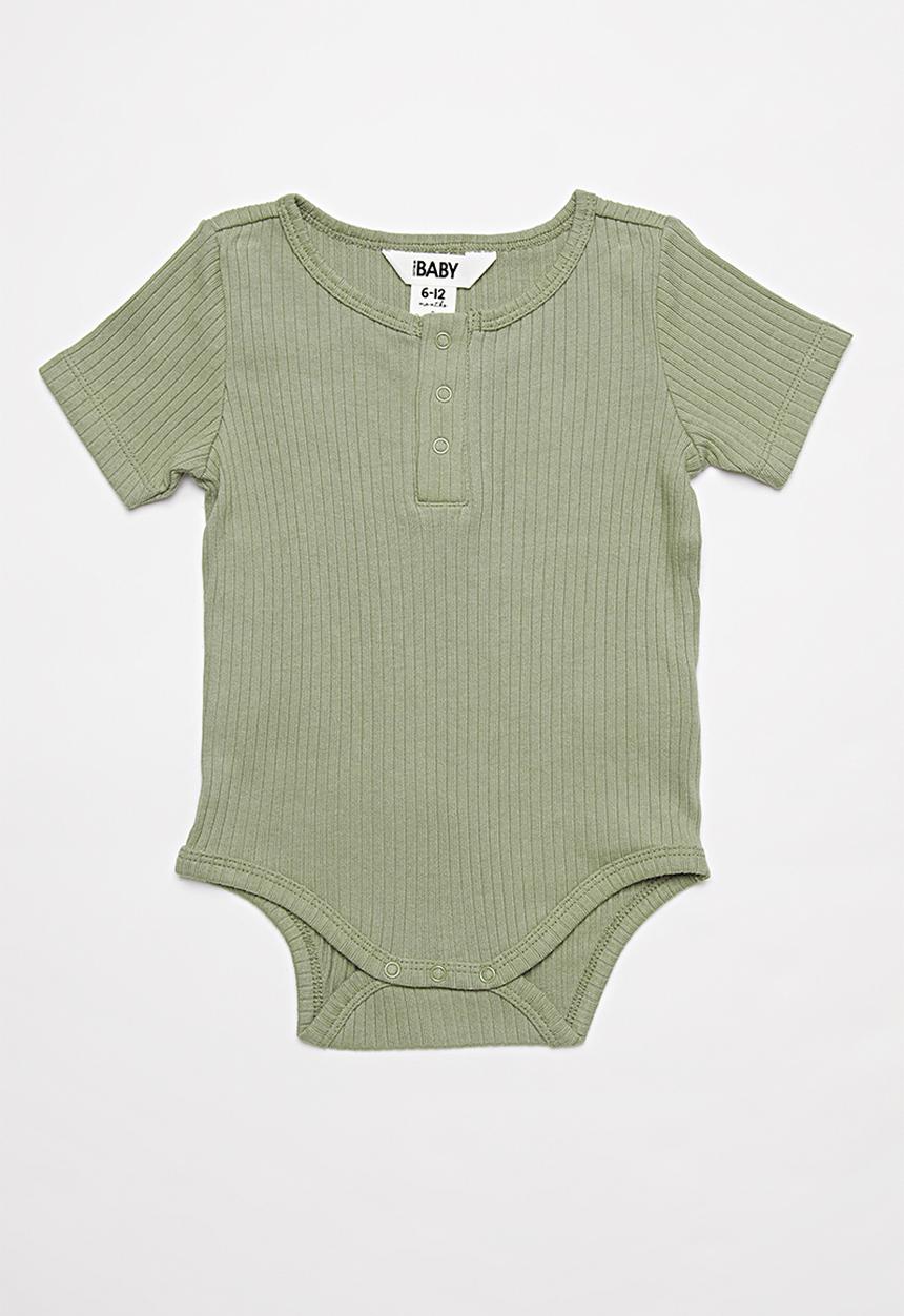 Cotton On - 2 pack short sleeve button bubbysuit - blue/green
