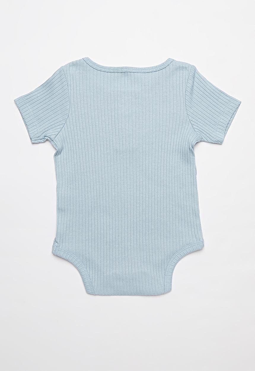Cotton On - 2 pack short sleeve button bubbysuit - blue/green